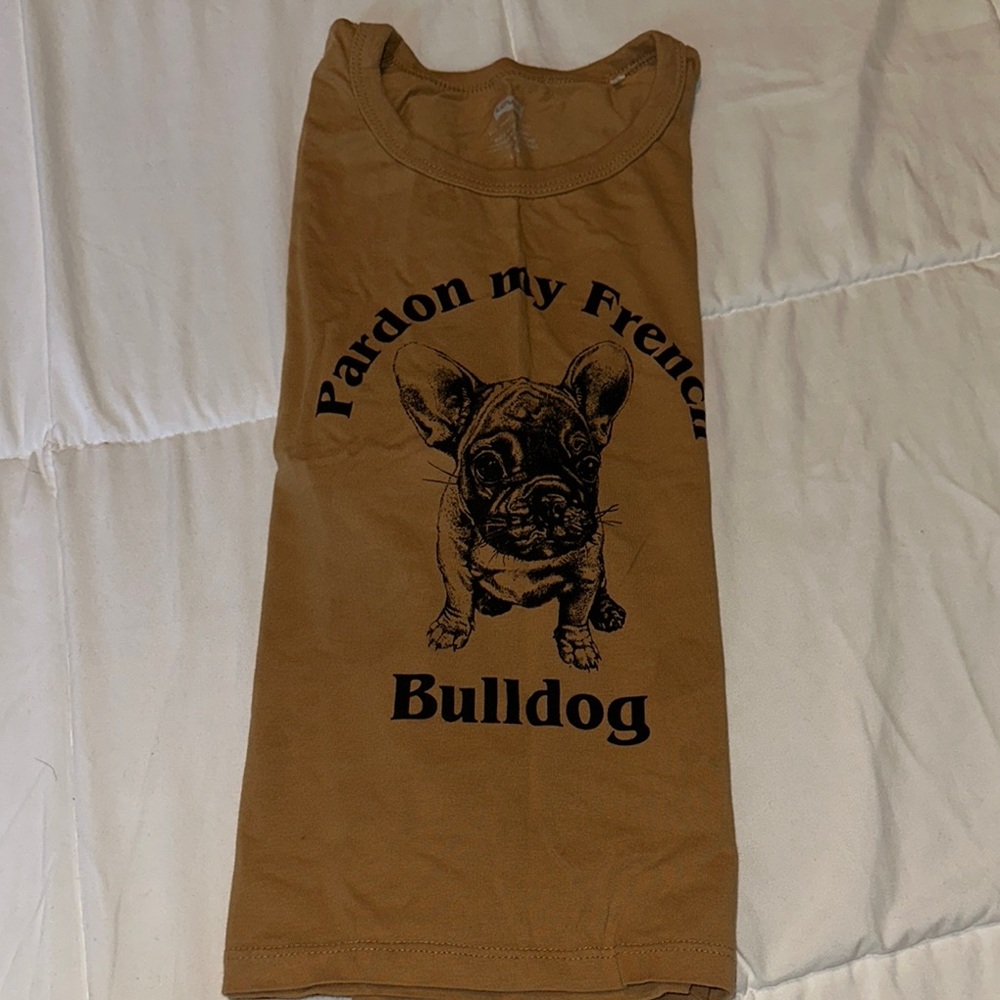 Bulldog Dog Shirt - Tan